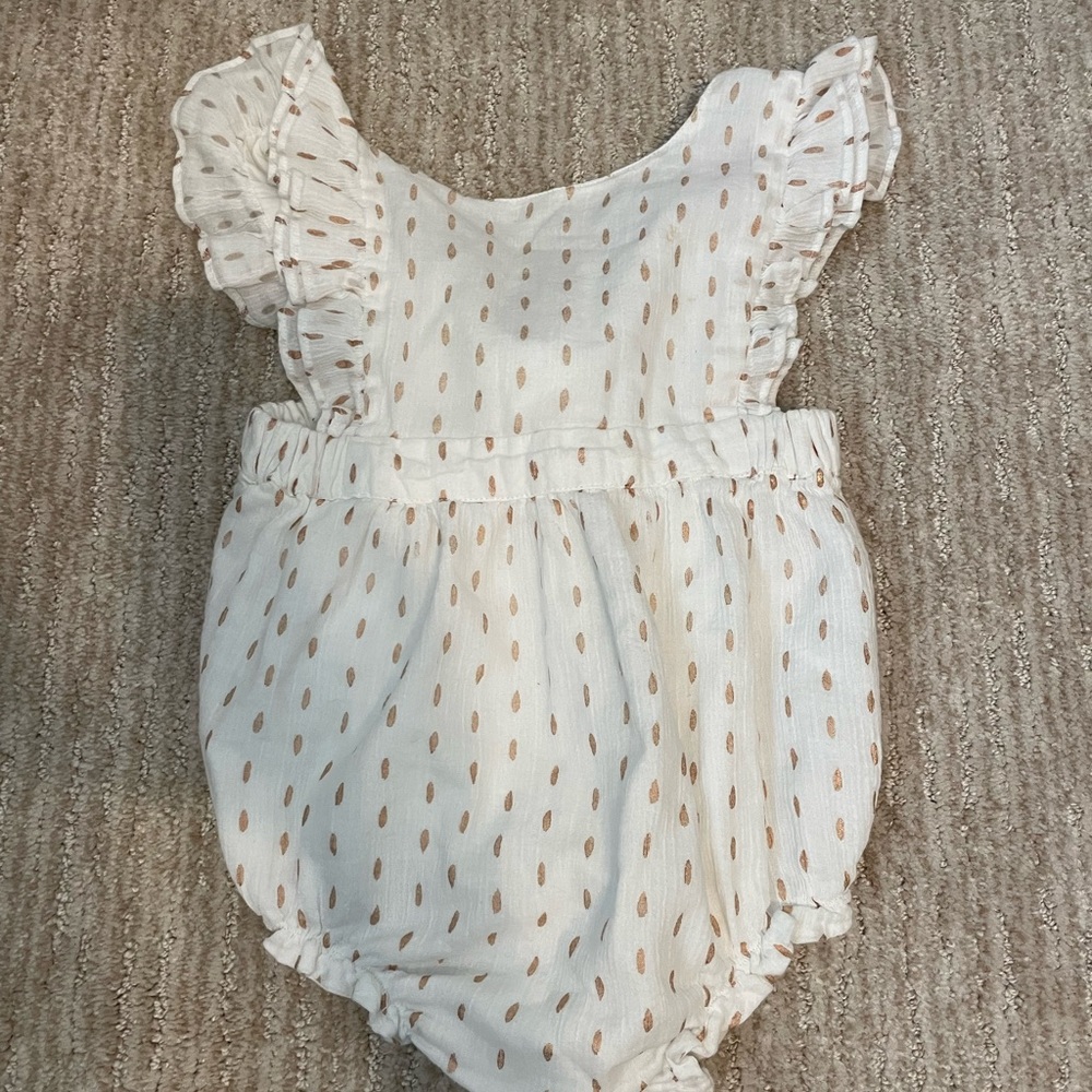Catherine Malandrino flutter sleeve baby girl romper